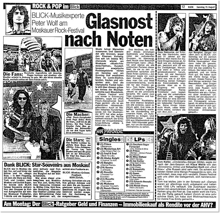 Rock und Pop im Blick Moscow Peace Festival