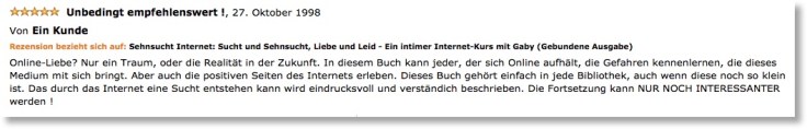 Sehnsucht Internet bei Amazon  19.31.09