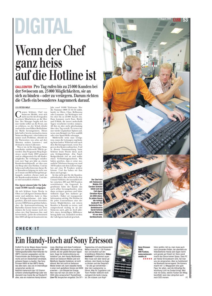 Wenn der Chef ganz heiss auf die Hotline ist